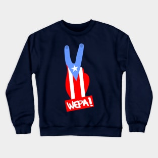 Puerto Rico Wepa Boricua Flag Peace Sign Crewneck Sweatshirt